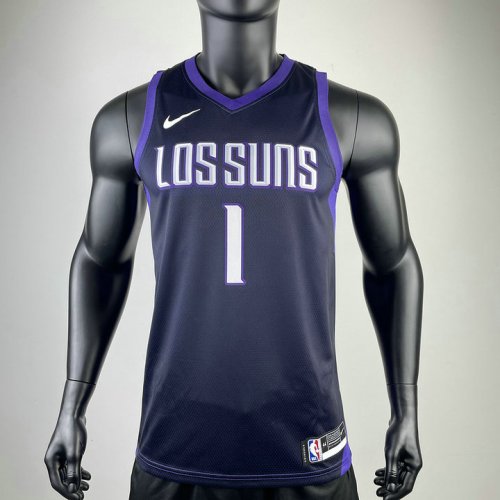 NBA 1 Booker Phoenix Suns 2018 city Maillot Violet imprimé